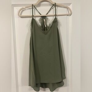 Francesca's Collections Olive Green Lace-Trim Camisole